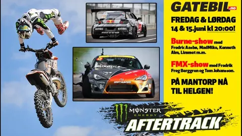 Affisch från Gatebil Mantorp för FMX-showen med Fredrik ”Frog” Berggren